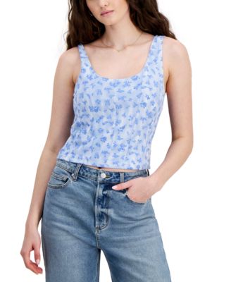 Hippie Rose - Juniors' Scoop-Neck Corset Tank Top