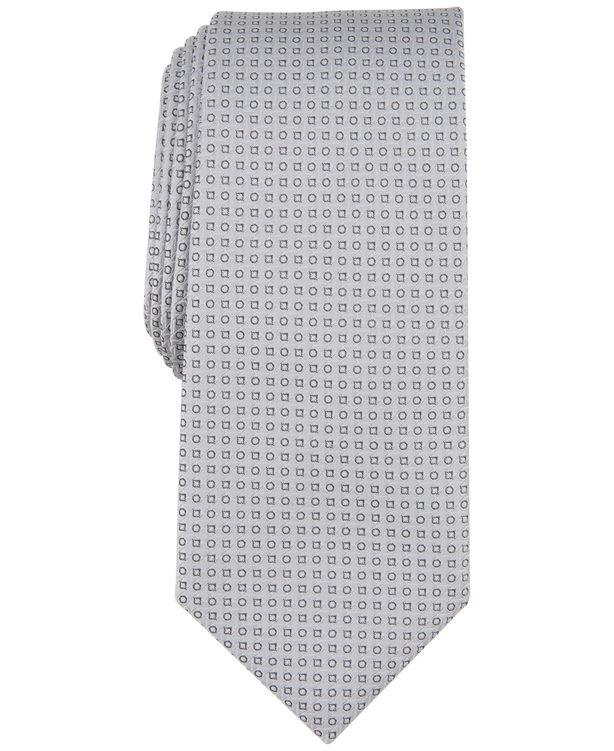 Shop Alfani Men's Dawson Mini-geo Tie, Created For Macy's In Silver
