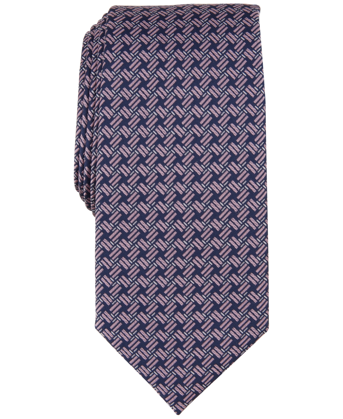 Men's Tolbert Patterned Tie, Created for Macy's - Silver