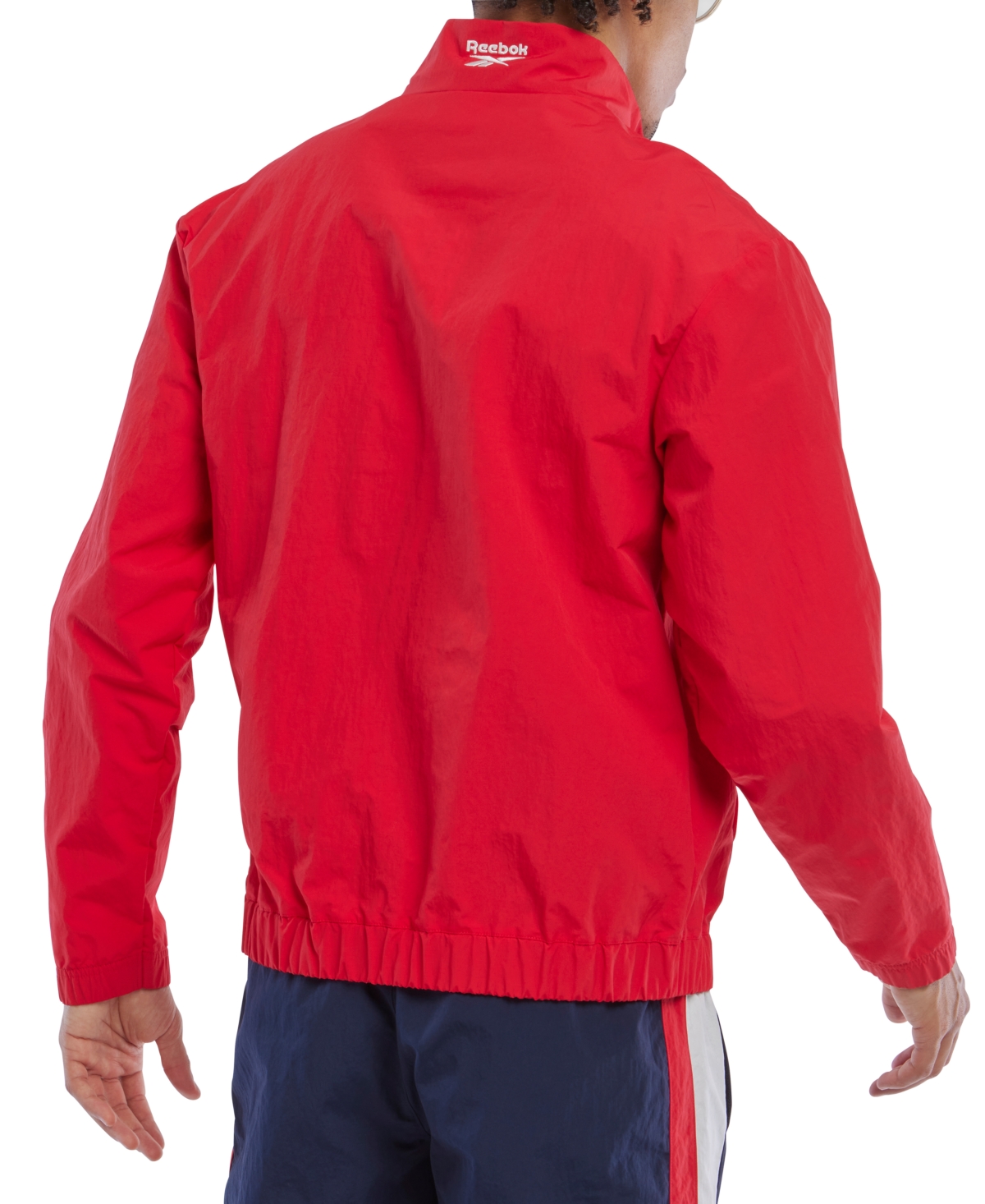 Reebok Men's Retro Colorblocked Quarter-Zip Popover -navy/white