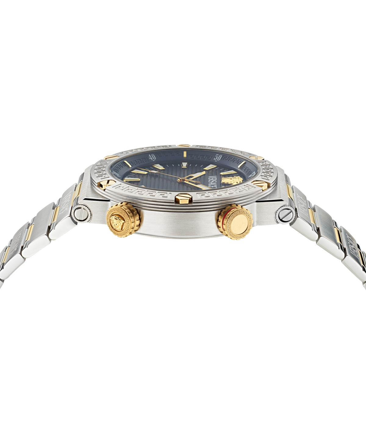 Versace Men's Swiss Two-tone Stainless Steel Bracelet Watch 43mm In Two Tone