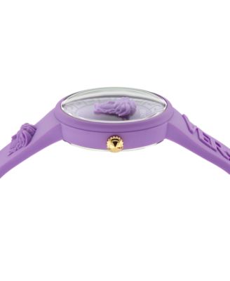Women's Swiss Purple Silicone Strap Watch 38mm