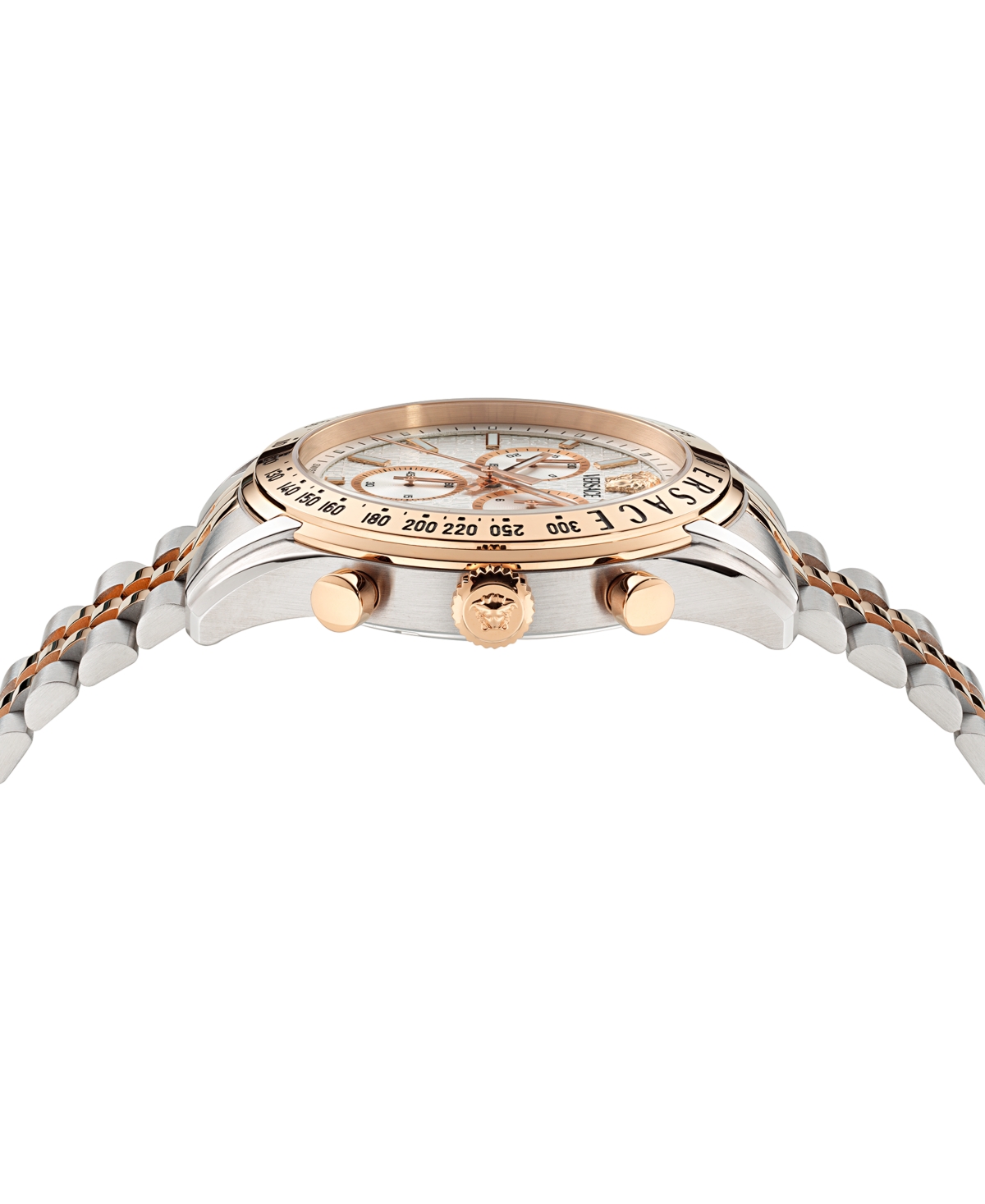 Shop Versace Men's Swiss Chronograph Two-tone Stainless Steel Bracelet Watch 44mm In Two Tone
