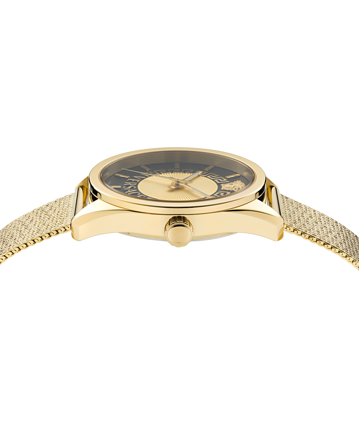 Shop Versace Women's Swiss Gold Ion Plated Mesh Bracelet Watch 36mm