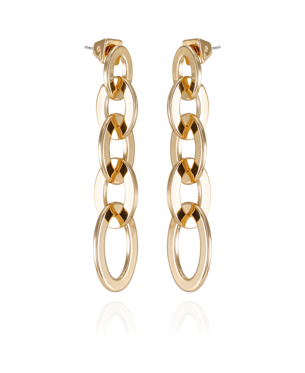Gold-Tone Linear Link Drop Earrings - Gold