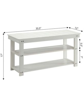 35.5" MDF Oxford Utility Mudroom Bench with Shelves