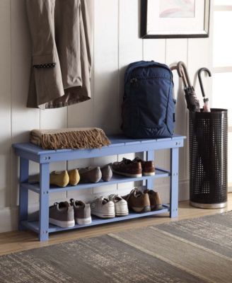 35.5" MDF Oxford Utility Mudroom Bench with Shelves
