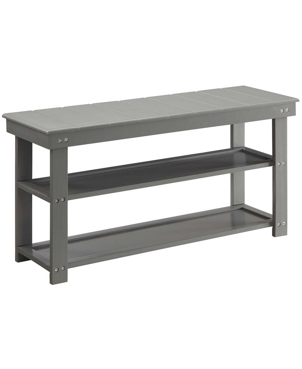 Convenience Concepts 35.5" Mdf Oxford Utility Mudroom Bench With Shelves In Gray