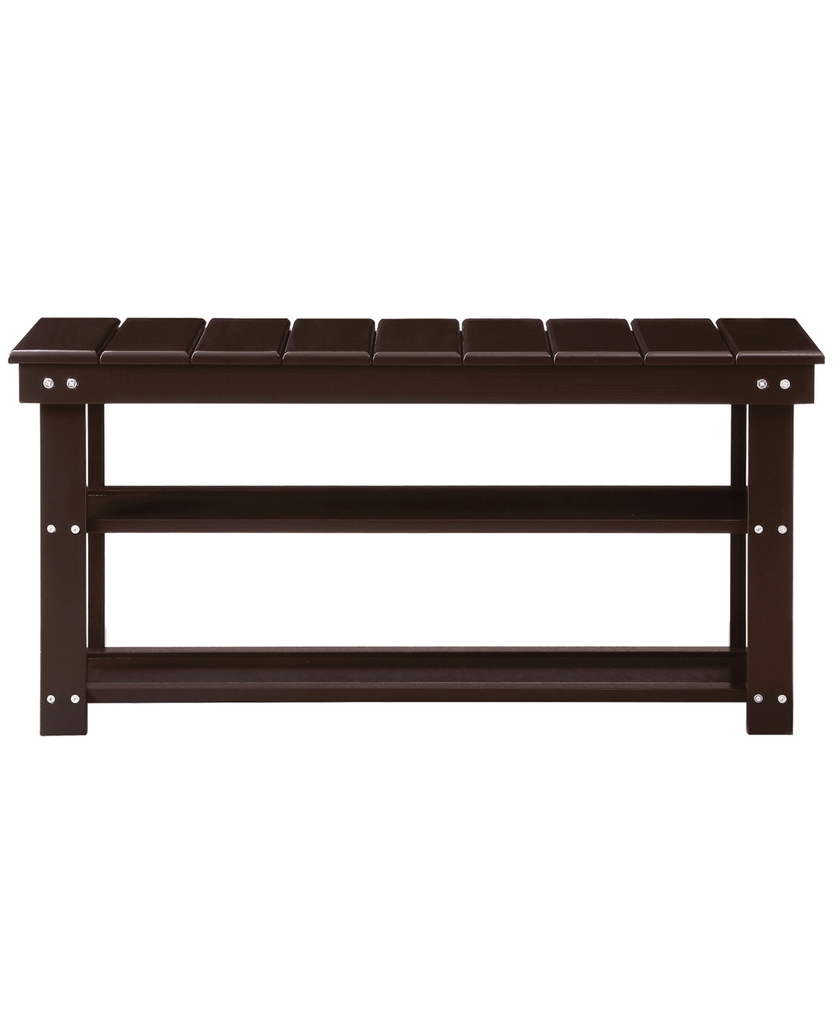 Convenience Concepts 35.5" Mdf Oxford Utility Mudroom Bench With Shelves In Espresso