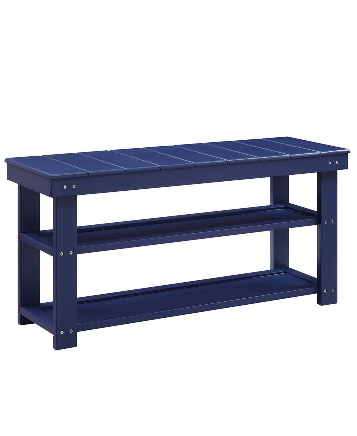 Convenience Concepts 35.5" Mdf Oxford Utility Mudroom Bench With Shelves In Cobalt Blue