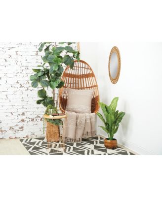 Tabb Dune White Woven Throw Pillow Sand Beige Quitled Textured Luxury Decorative Accent Covers For Couch And Bed