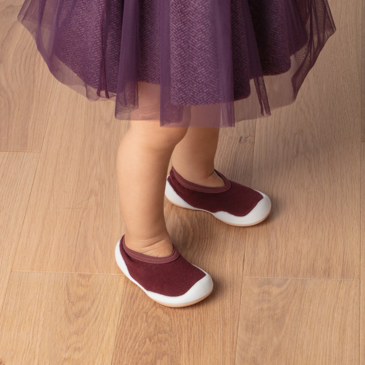 Infant Girl Breathable Washable Non-Slip Sock Shoes Flat-Plum