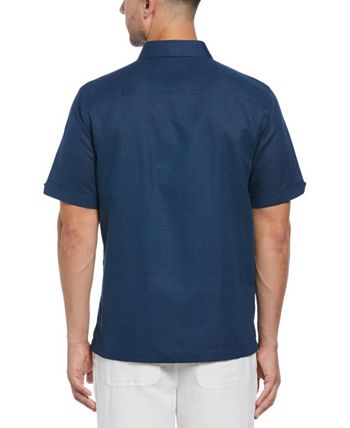 Cubavera Men's Short Sleeve Tropical Jacquard Shirt - Heritage Fit, Point Collar, Woven Fabric