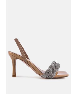 LONDON RAG: High Social Diamante Braided shops Trap Sandals