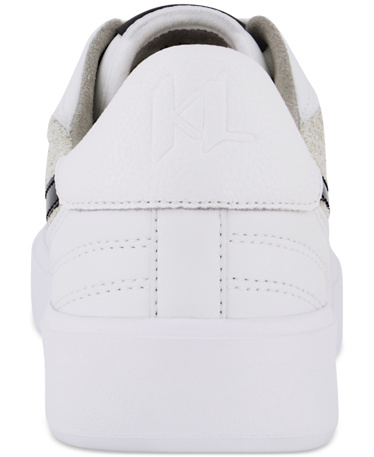Shop Karl Lagerfeld Men's Leather & Suede Side K Sneaker In White