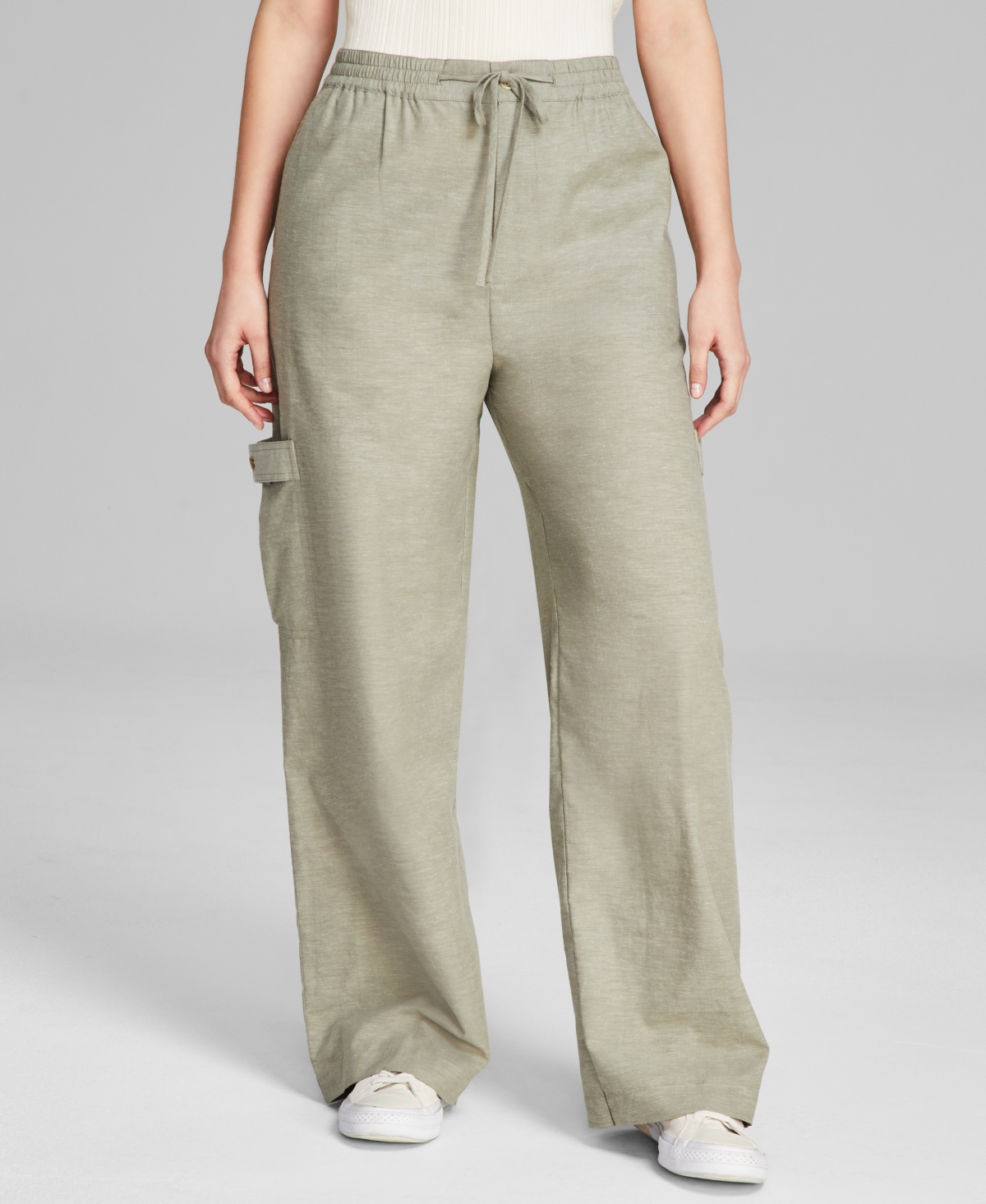 And Now This Women's Linen Blend Cargo Pants, Created for Macy's