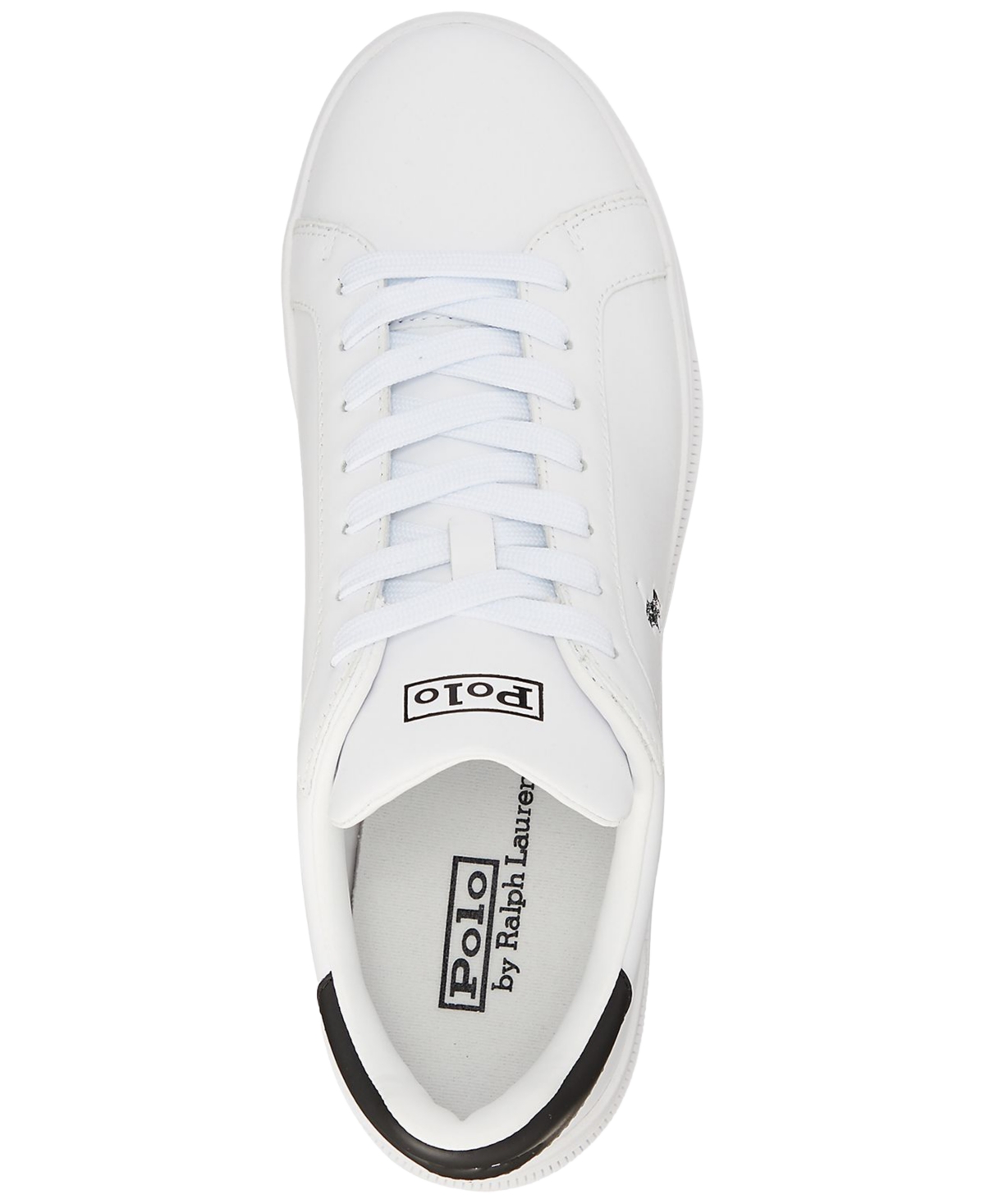 Shop Polo Ralph Lauren Men's Heritage Court Ii Leather Sneaker In White,black Pp