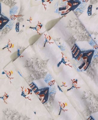 Holiday Printed Cotton Flannel Extra Deep 3-Pc. Sheet Set, Twin
