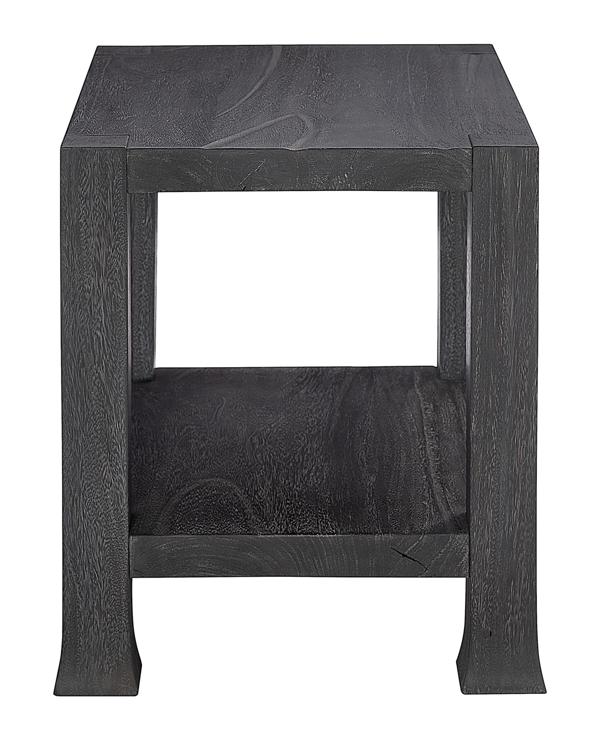 Bernhardt Berkely Wood Side Table -Carbonized Suar Wood