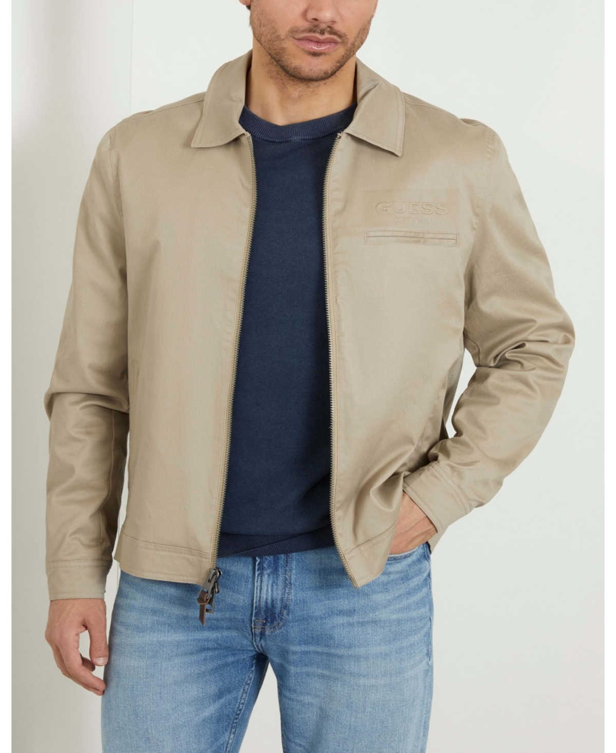 Men's Universe Twill Zip Jacket - Tan