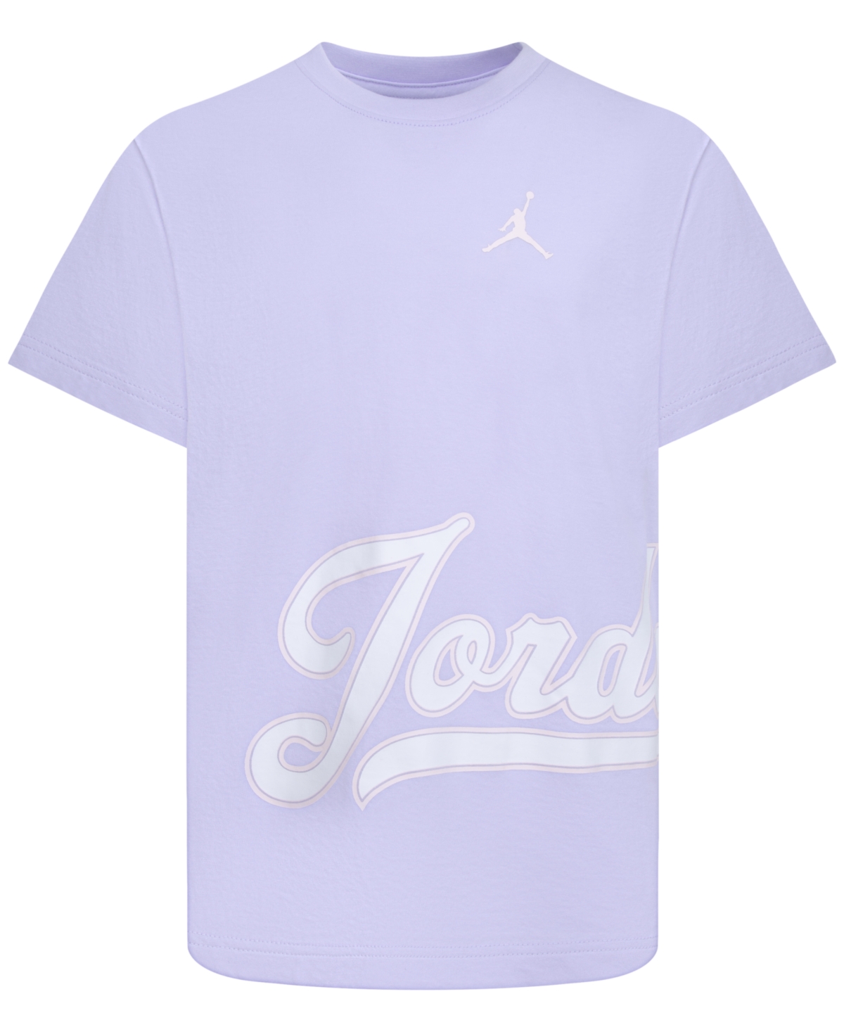 Shop Jordan Big Girls Wrap Around Short Sleeve T-shirt In Violet Frost
