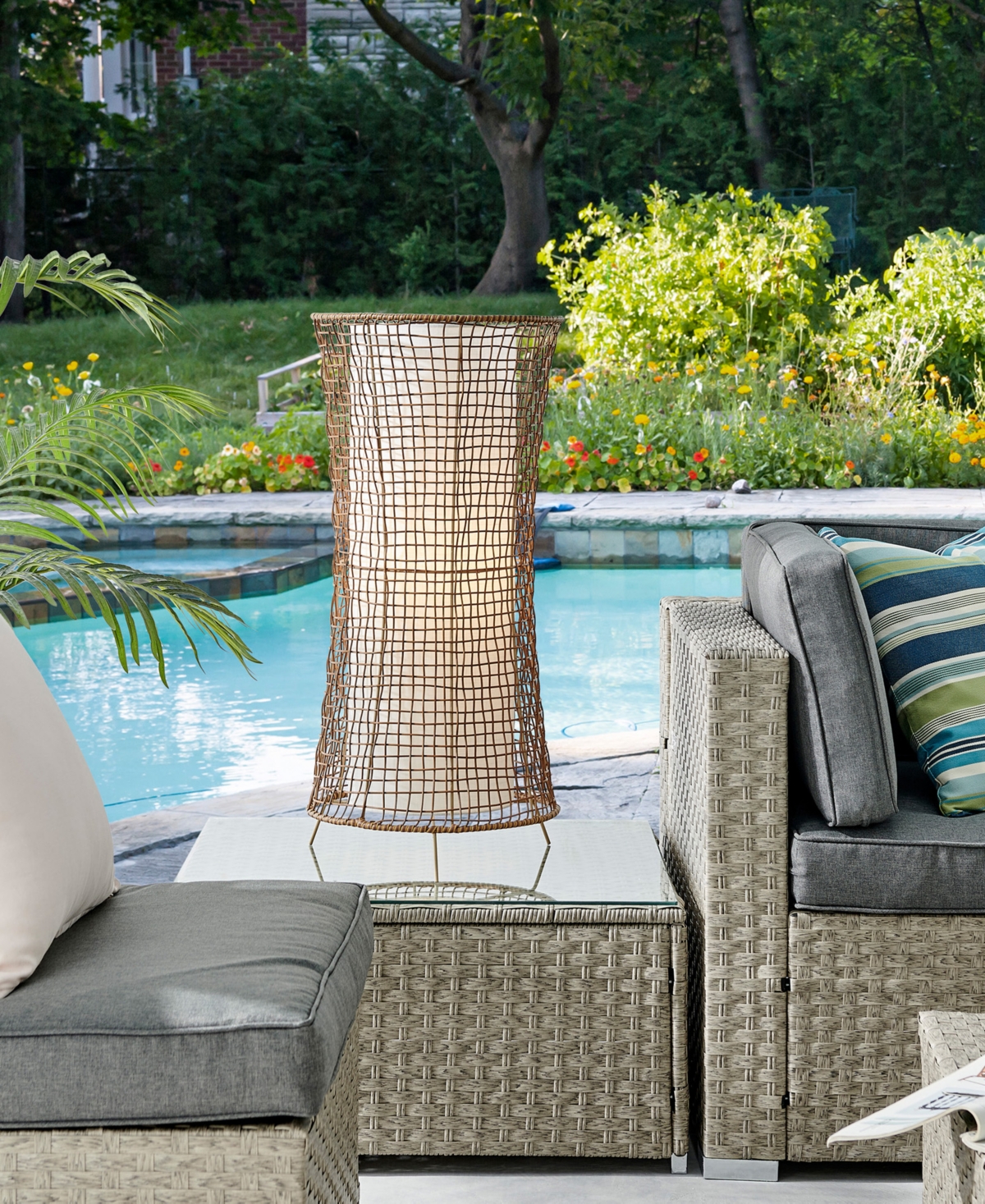 Lite Source Outdoor Cordless Cleavon Table Lamp In Brown