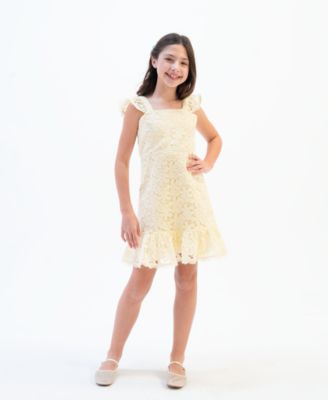 Rare Editions Big Girls Flutter Sleeve Lace Social Dress Macy s