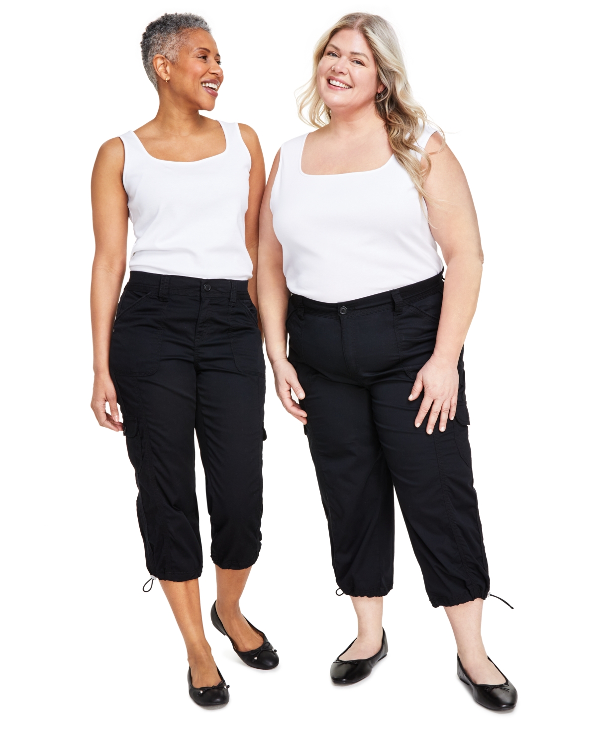 Style & Co Plus Size Cargo Capri Pants, Exclusively At Macy's In Deep Black