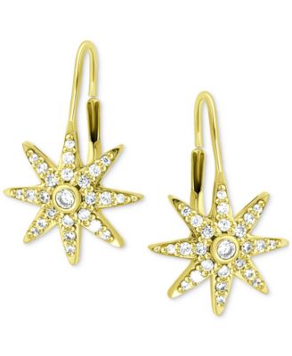 Giani Bernini - Cubic Zirconia Starburst Leverback Earrings