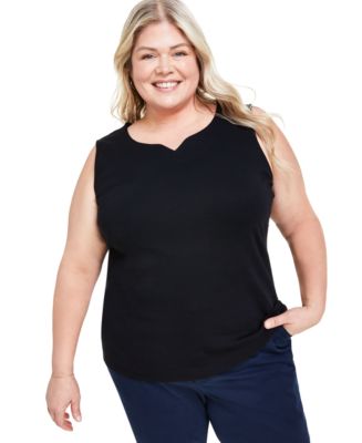売れ筋商品|||スタイルアンドコー カットソー トップス レディース Women's Sweetheart-Neck Sleeveless Top, Created for Macy's Deep Black Style & Co Women's Plus Size Sweetheart-Neck Sleeveless Top