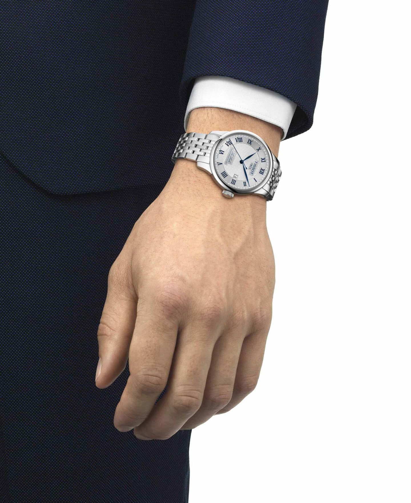 Мужские часы Tissot Swiss Automatic Le Locle Powermatic 80 Stainless Steel Bracelet Watch 39mm — фото 5