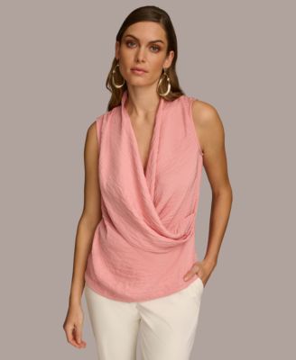 Donna Karan New York - Women's Sleeveless Faux Wrap Top