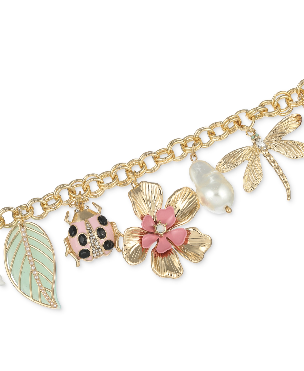 Shop Macy's Flower Show Gold-tone Charm Necklace, Created For