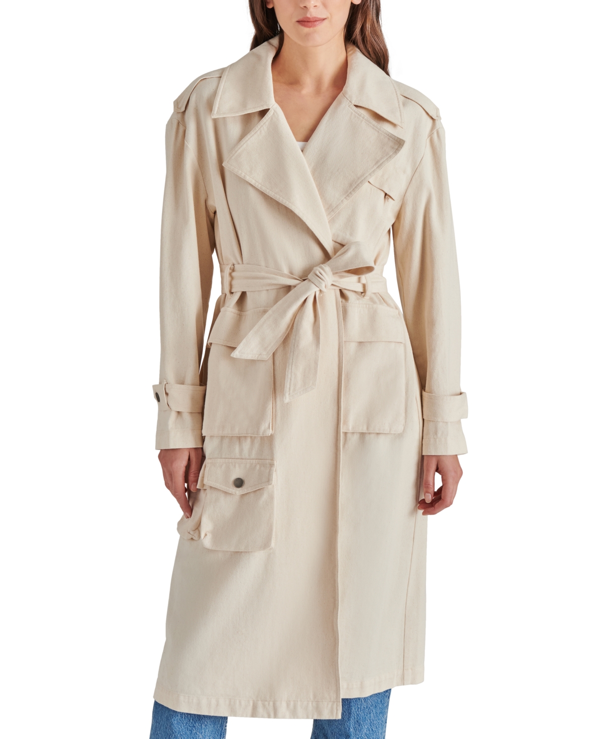 Women's Sunday Cotton Belted Trench Coat - Antique Ivory