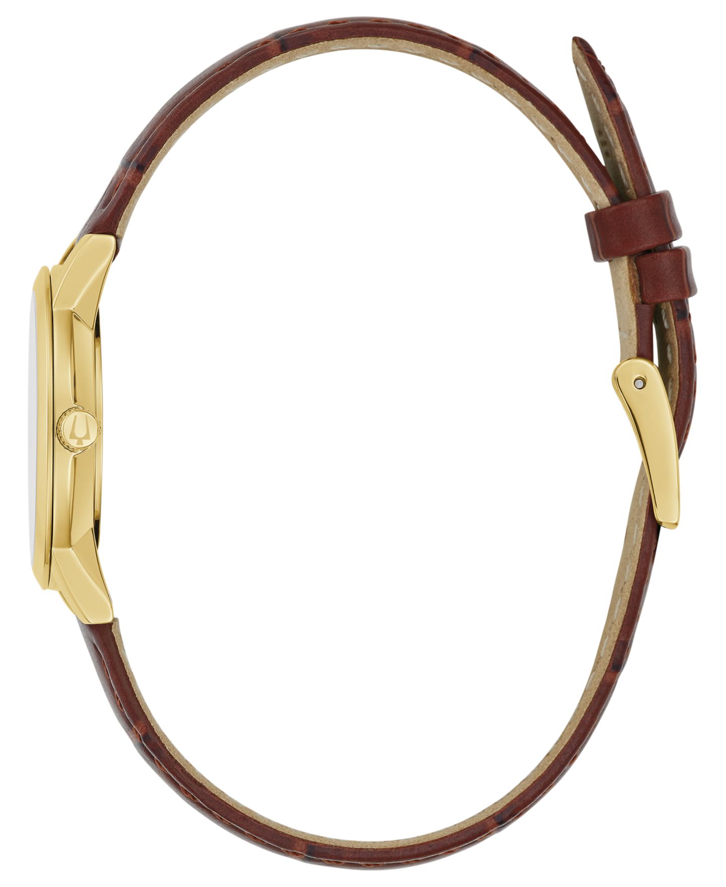 Женские часы Bulova Diamond Accent Brown Leather Strap Watch 27mm — фото 2