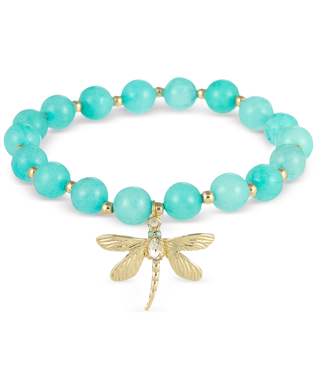 Shop Macy's Flower Show Beaded Stretch Dragonfly Charm Bracelet, Created For  In Blue
