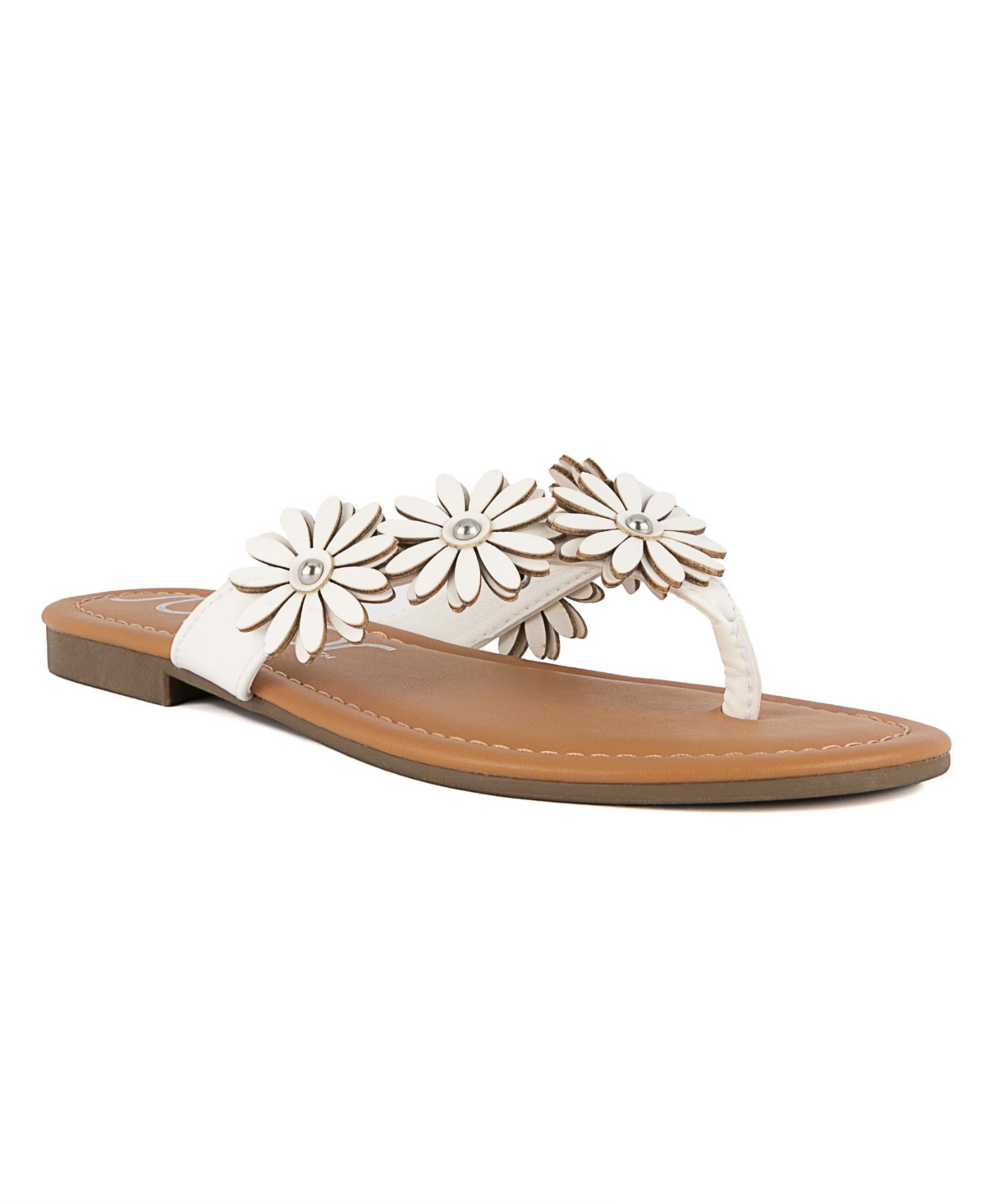 Women's Finnesse Flat Sandals - Tan, Pink Multi- Manmade