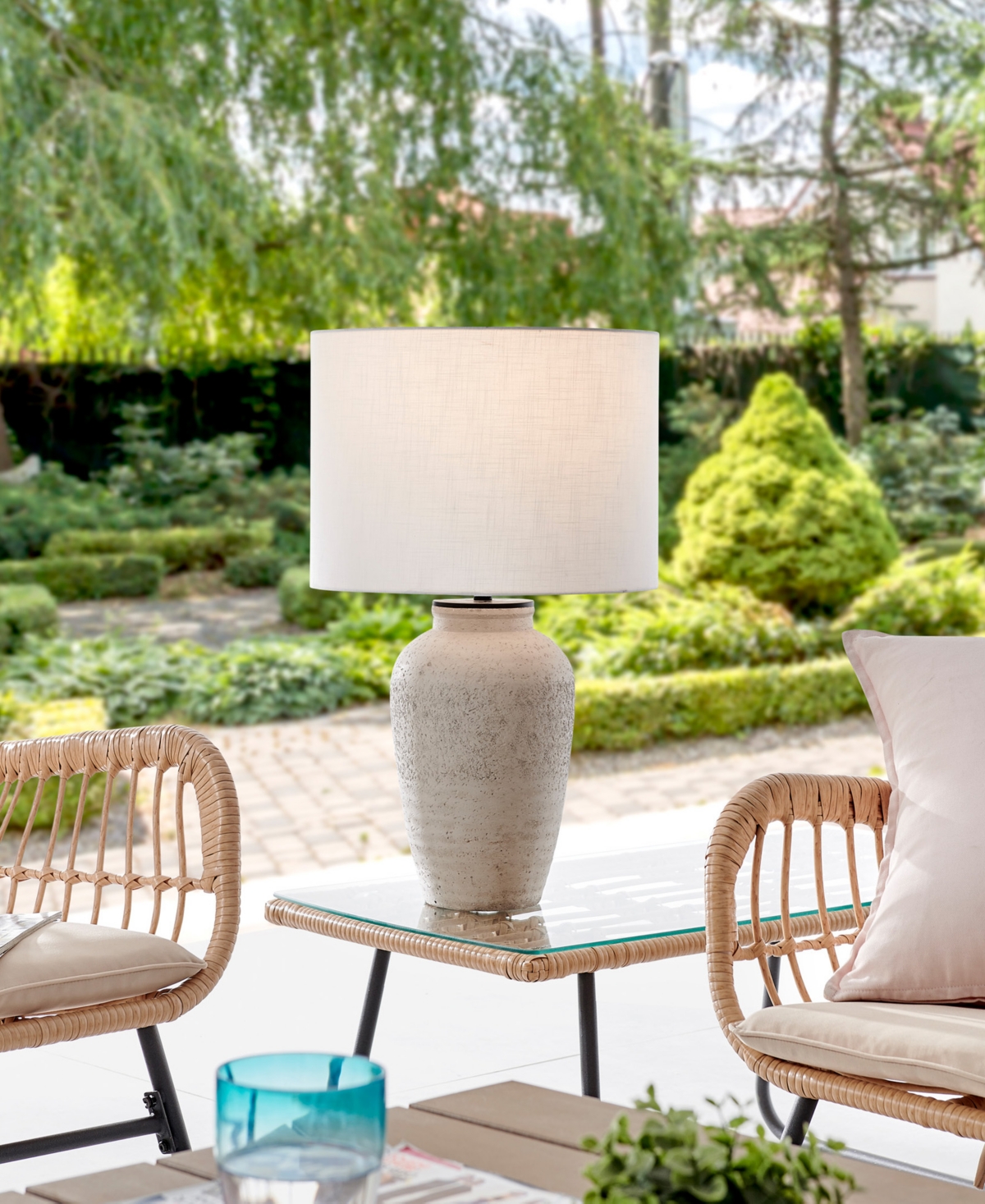 Shop Lite Source Outdoor Cordless Claudine Table Lamp In Natural