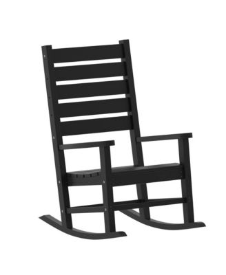 Fielder Contemporary Rocking Chair, All-Weather Hdpe Indoor/Outdoor Rocker