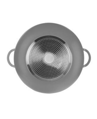 Aluminum 12 Qt Caldero with Silicone Rim Glass Lid and Silicone Handle Holder