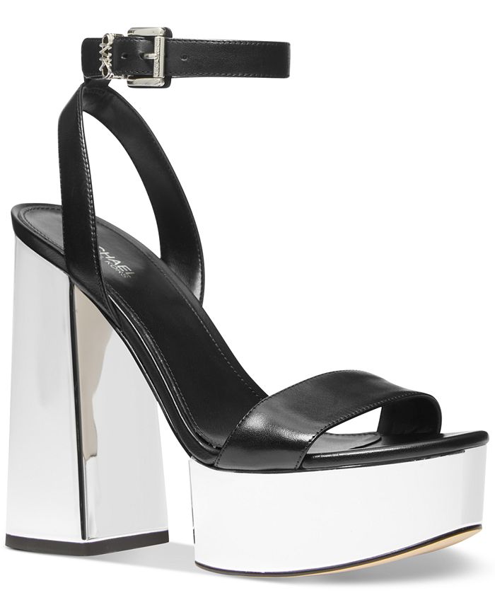 Michael Kors Women's Porter Platform Ankle Strap Sandal Gray Size 8.5