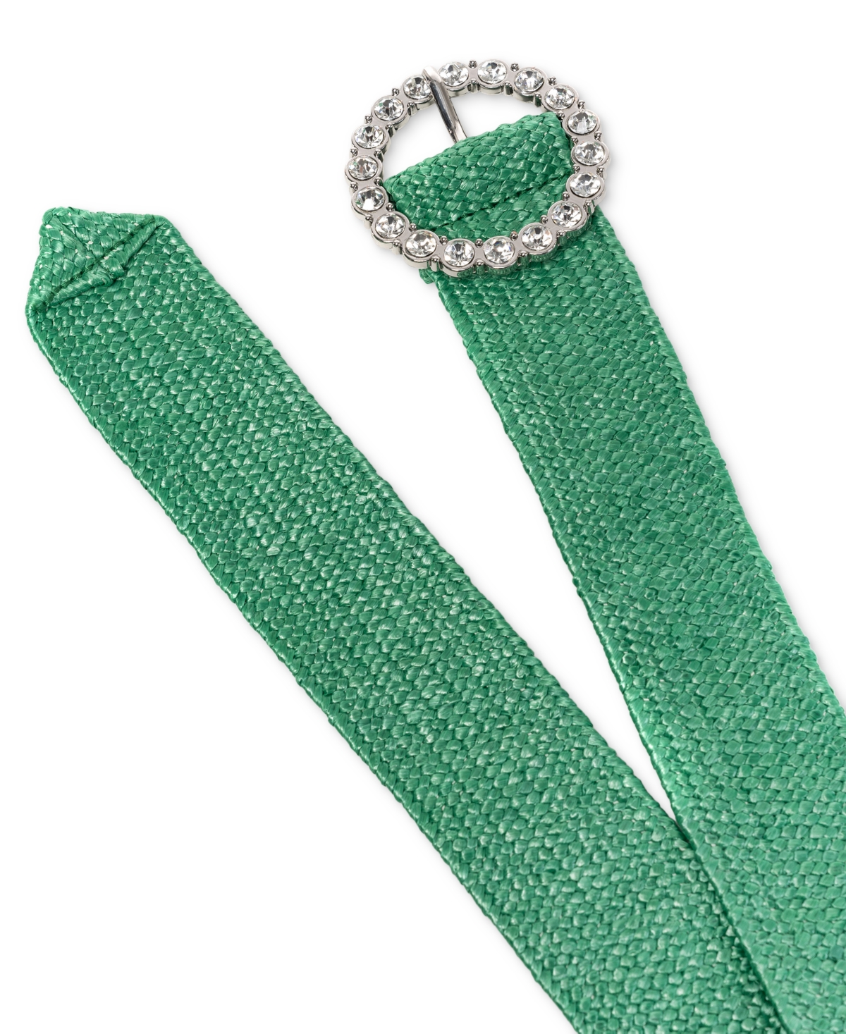 I.n.c. International Concepts Women's Embellished Stretch Straw Belt, Created for Macy's