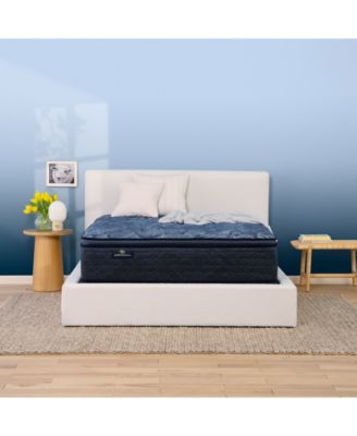 Perfect Sleeper Cobalt Calm 14" Medium Pillow Top Mattress Set, Queen Split
