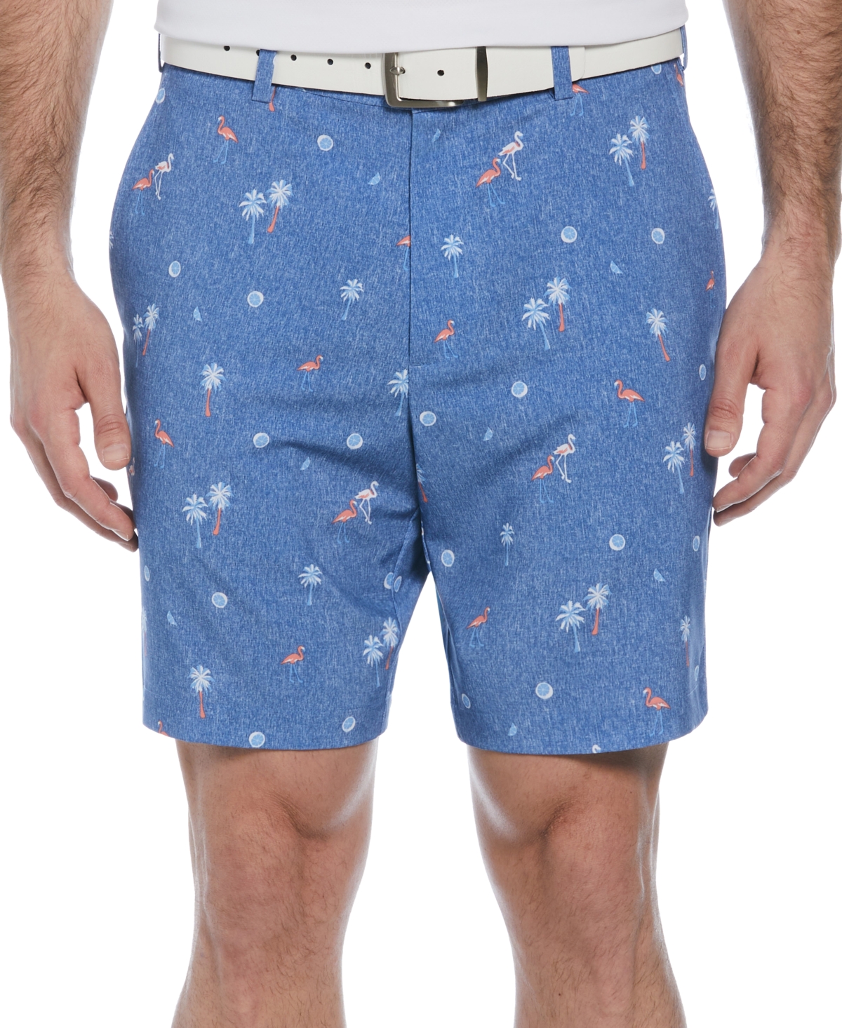 Men's Active Waistband Flamingo Print 8" Golf Shorts - Dutch Blue
