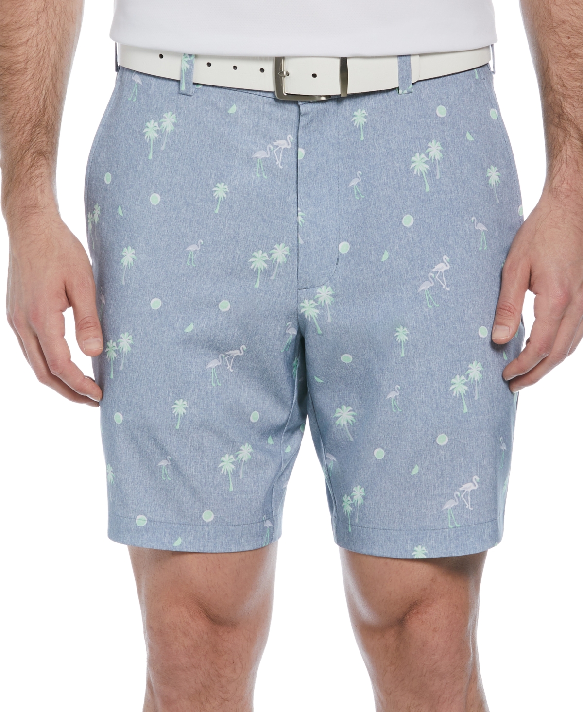 Men's Active Waistband Flamingo Print 8" Golf Shorts - Dutch Blue