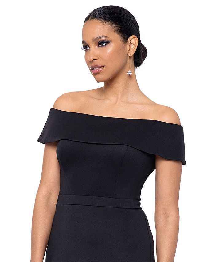 XSCAPE Women's Illusion High-Low Fit & Flare Dress - Black - 14