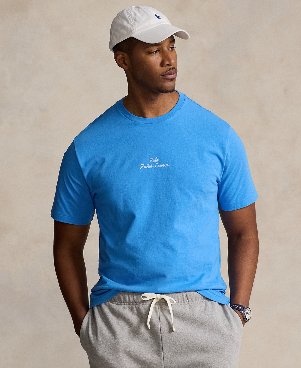 Polo Ralph Lauren Men's Big & Tall Logo Jersey T-shirt In Riviera Blue