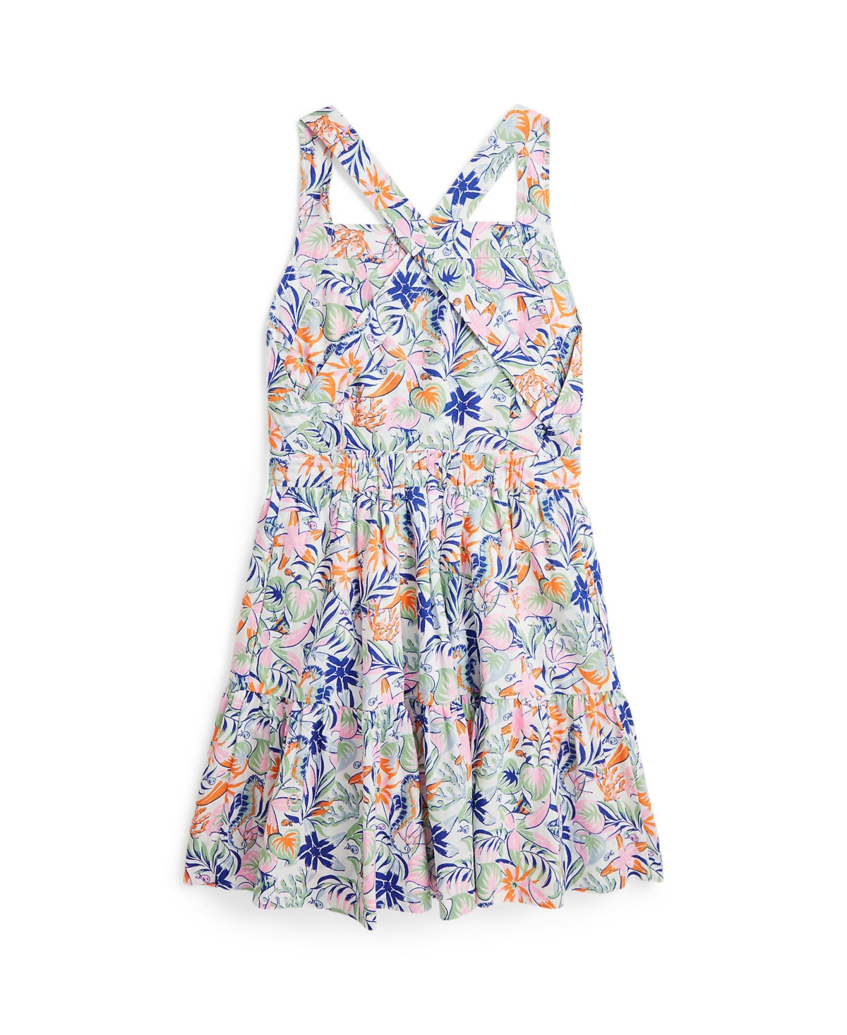 Polo Ralph Lauren Big Girls Tropical-Print Linen-Cotton Dress