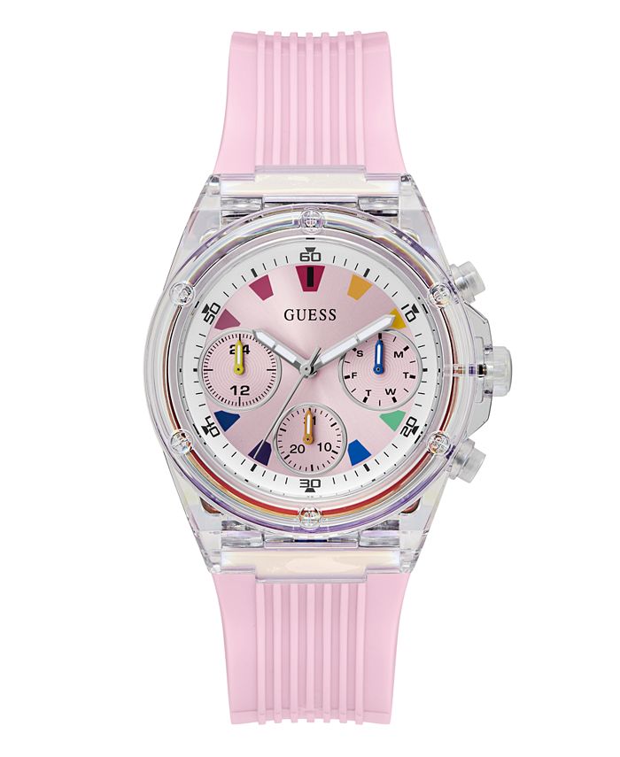 GUESS Women s Analog Pink Pu Watch 39mm Macy s