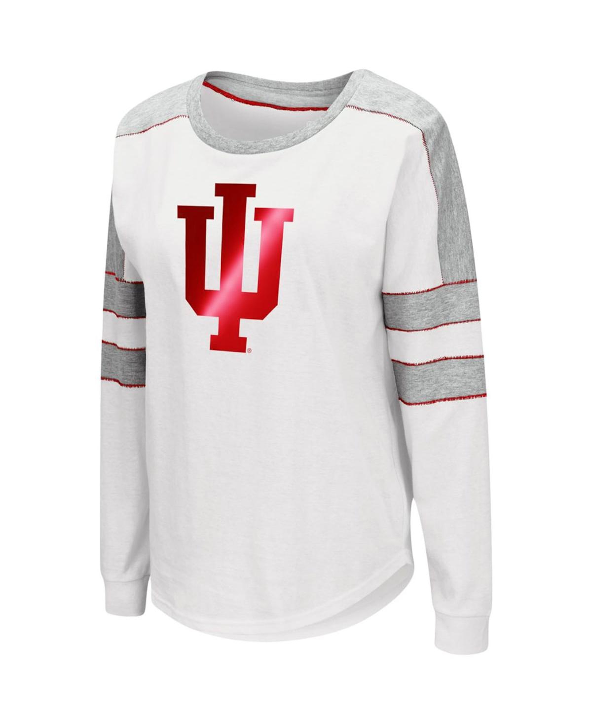 Women's ColosseumIndiana Hoosiers Trey Dolman Long Sleeve T-shirt - White